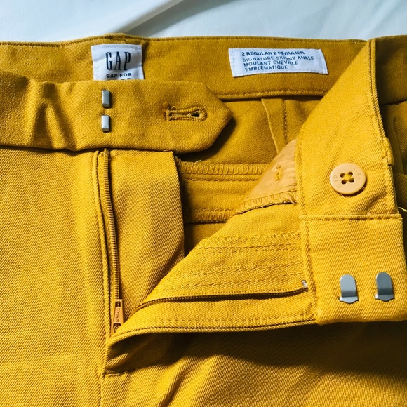 Gap Signature Skinny Ankle Yellow Pants - Picture 5 of 7